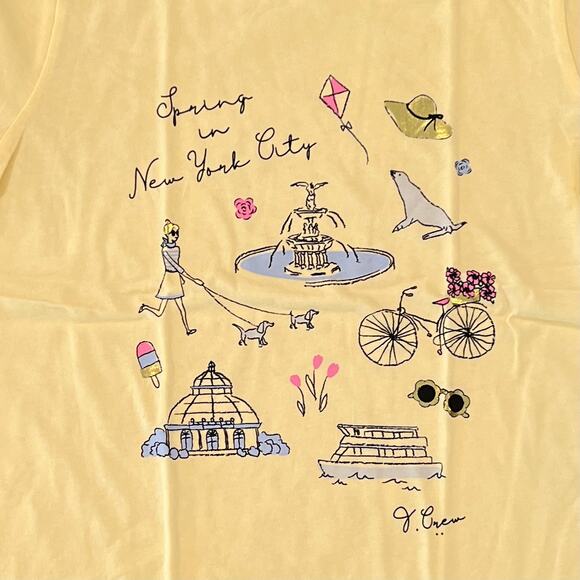 NWT J. Crew Girls' Yellow W/Spring in New York City Graphic Tee - Picture 4 of 10
